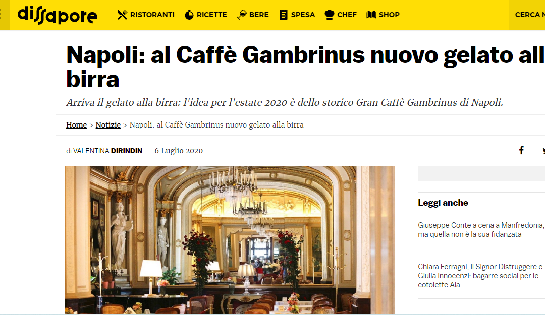 Napoli: al Caffè Gambrinus nuovo gelato alla birra